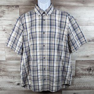 Canada* Men's Short Sleeve Button Down Curved Hem‎ Chest Pocket Shirt~ Size XL